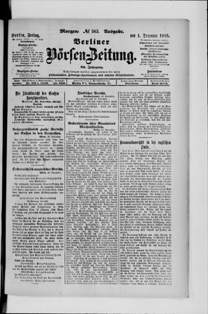 Berliner Börsen-Zeitung vom 01.12.1916