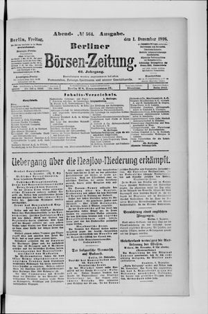 Berliner Börsen-Zeitung vom 01.12.1916