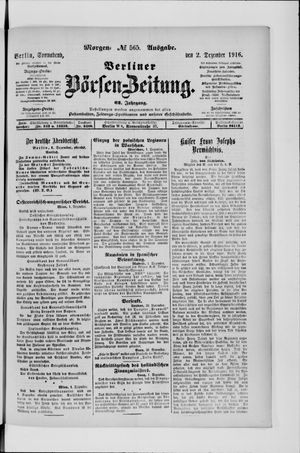 Berliner Börsen-Zeitung vom 02.12.1916