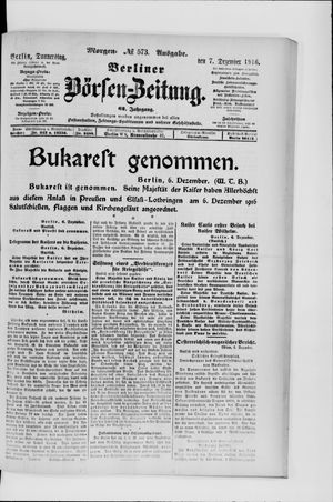 Berliner Börsen-Zeitung vom 07.12.1916