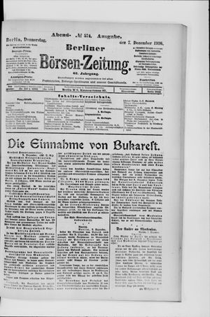 Berliner Börsen-Zeitung vom 07.12.1916