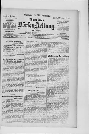 Berliner Börsen-Zeitung vom 08.12.1916