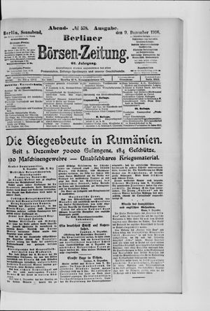 Berliner Börsen-Zeitung vom 09.12.1916