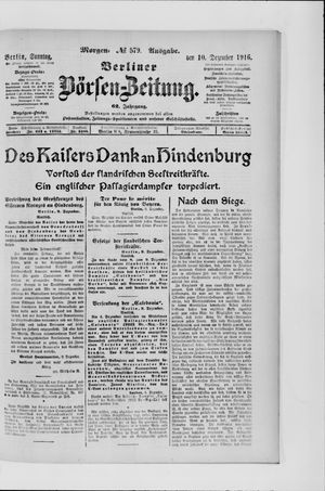 Berliner Börsen-Zeitung vom 10.12.1916