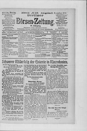 Berliner Börsen-Zeitung vom 11.12.1916