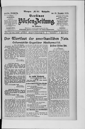 Berliner Börsen-Zeitung vom 23.12.1916