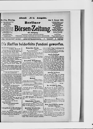 Berliner Börsen-Zeitung vom 09.01.1917