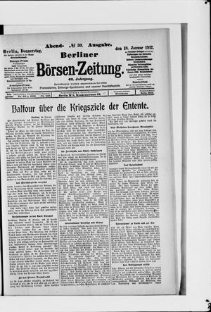 Berliner Börsen-Zeitung on Jan 18, 1917