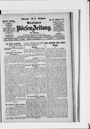 Berliner Börsen-Zeitung on Jan 30, 1917