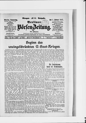 Berliner Börsen-Zeitung vom 01.02.1917