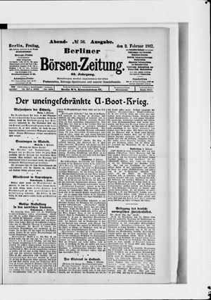 Berliner Börsen-Zeitung vom 02.02.1917
