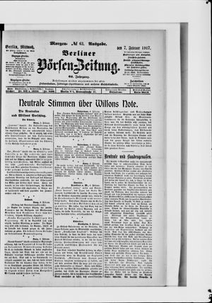 Berliner Börsen-Zeitung on Feb 7, 1917