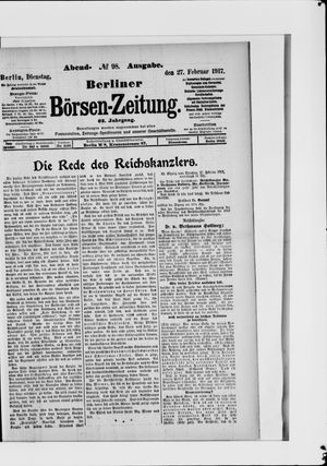 Berliner Börsen-Zeitung vom 27.02.1917