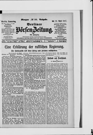 Berliner Börsen-Zeitung on Apr 12, 1917