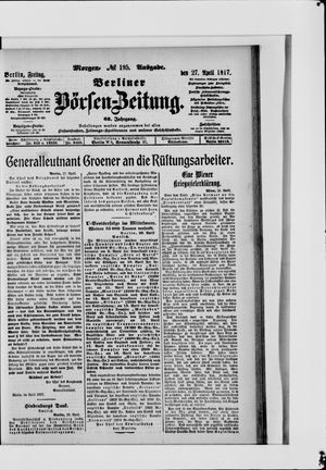 Berliner Börsen-Zeitung vom 27.04.1917
