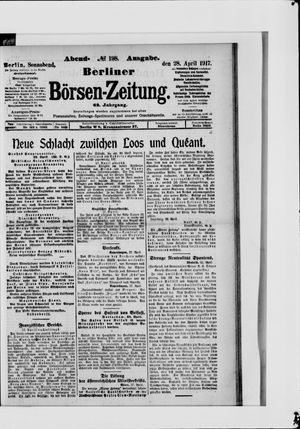 Berliner Börsen-Zeitung on Apr 28, 1917