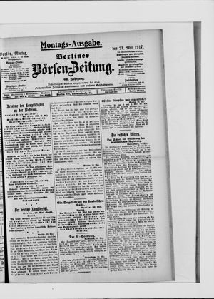 Berliner Börsen-Zeitung vom 21.05.1917