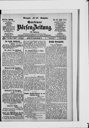Berliner Börsen-Zeitung vom 22.06.1917