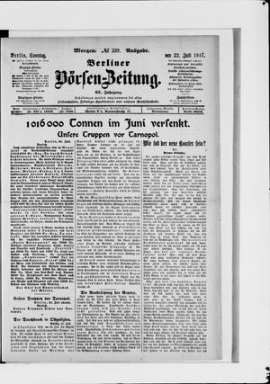 Berliner Börsen-Zeitung on Jul 22, 1917
