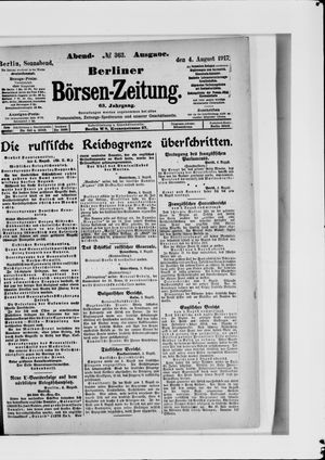 Berliner Börsen-Zeitung vom 04.08.1917