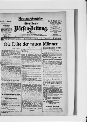 Berliner Börsen-Zeitung vom 06.08.1917