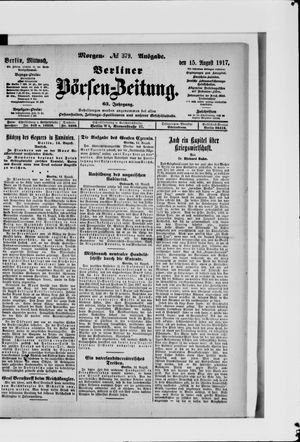 Berliner Börsen-Zeitung vom 15.08.1917