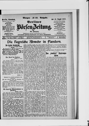 Berliner Börsen-Zeitung on Aug 18, 1917