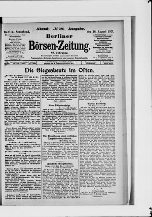 Berliner Börsen-Zeitung on Aug 18, 1917