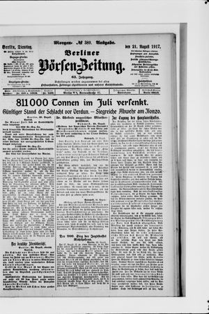 Berliner Börsen-Zeitung vom 21.08.1917