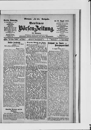 Berliner Börsen-Zeitung on Aug 30, 1917