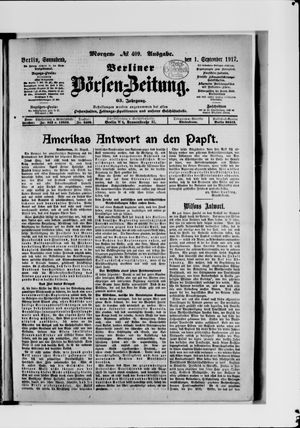 Berliner Börsen-Zeitung on Sep 1, 1917