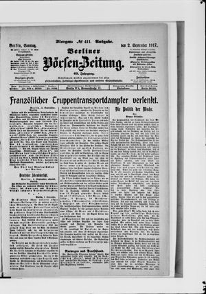 Berliner Börsen-Zeitung on Sep 2, 1917