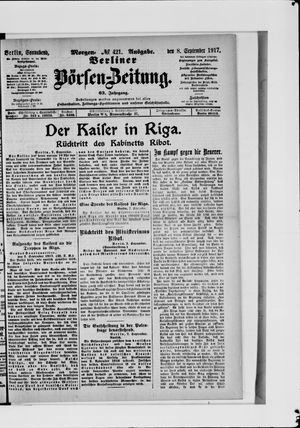 Berliner Börsen-Zeitung vom 08.09.1917