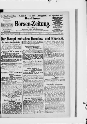 Berliner Börsen-Zeitung on Sep 13, 1917