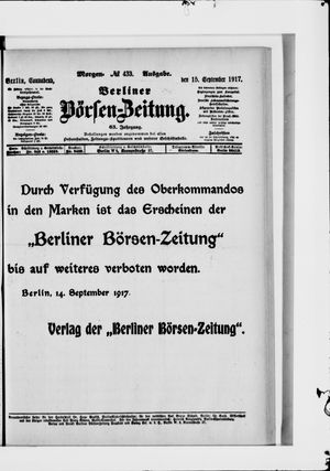 Berliner Börsen-Zeitung vom 15.09.1917