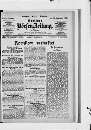 Berliner Börsen-Zeitung on Sep 16, 1917