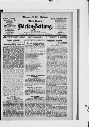 Berliner Börsen-Zeitung vom 18.09.1917