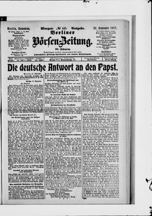 Berliner Börsen-Zeitung vom 22.09.1917