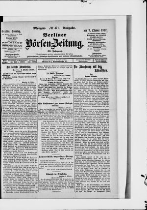 Berliner Börsen-Zeitung vom 07.10.1917