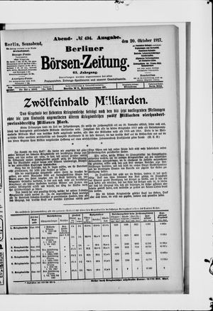 Berliner Börsen-Zeitung vom 20.10.1917