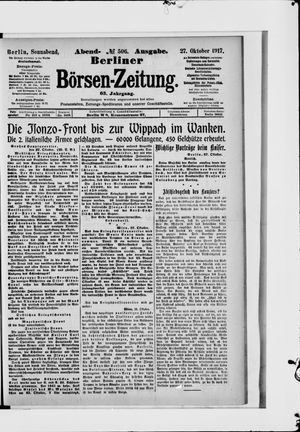 Berliner Börsen-Zeitung vom 27.10.1917