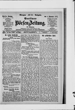 Berliner Börsen-Zeitung vom 04.11.1917