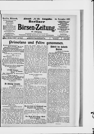 Berliner Börsen-Zeitung vom 14.11.1917