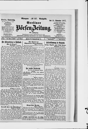 Berliner Börsen-Zeitung vom 15.11.1917