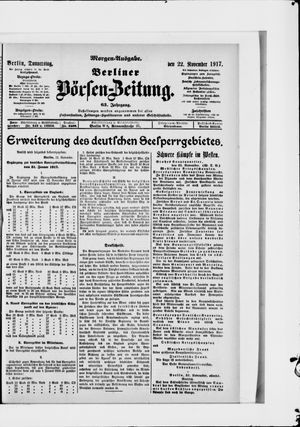 Berliner Börsen-Zeitung vom 22.11.1917