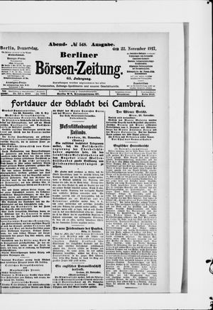 Berliner Börsen-Zeitung vom 22.11.1917