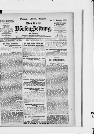 Berliner Börsen-Zeitung vom 29.11.1917