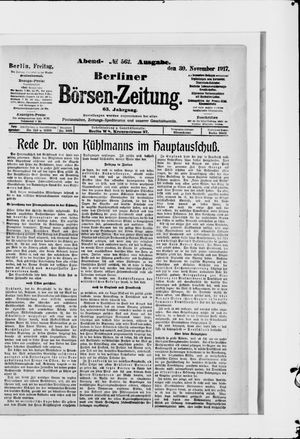 Berliner Börsen-Zeitung vom 30.11.1917