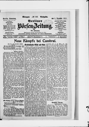 Berliner Börsen-Zeitung vom 01.12.1917