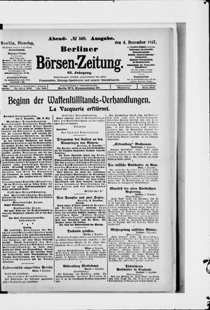 Berliner Börsen-Zeitung vom 04.12.1917
